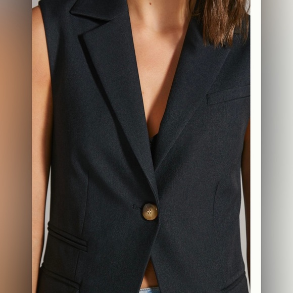 MARE MARE X ANTHROPOLOGIE Navy Long VEST Size XS - Picture 11 of 16